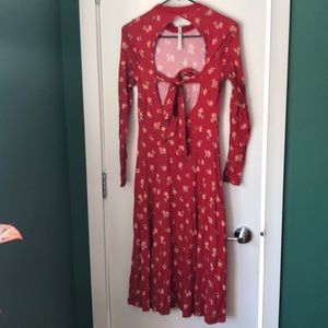 ASOS Long Red Keyhole Dress